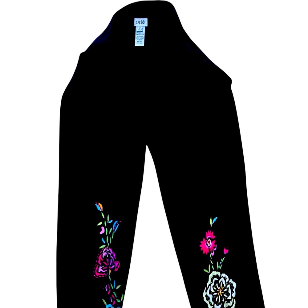 Cache Size 2 Black Embroidered Pants Y2K Hip Vintage 90’s - Picture 3 of 11